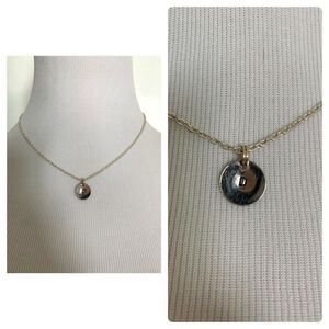 Los Angeles Boutique Stainless Steel Silver Minimal Stamped Initial D Necklace